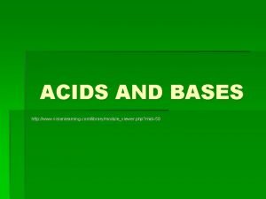 Visionlearning website acids and bases