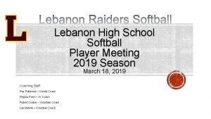 Lebanon High School Softball Player Meeting 2019 Season