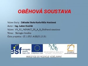 OBHOV SOUSTAVA Nzev koly Zkladn kola Karla Kle