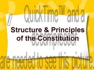 Structure Principles of the Constitution Structure The Preamble