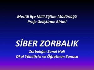 Mezitli le Milli Eitim Mdrl Proje Gelitirme Birimi