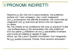 Pronomi indiretti