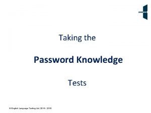 Password english test practice
