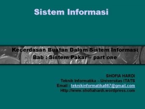 Sistem Informasi Kecerdasan Buatan Dalam Sistem Informasi Bab