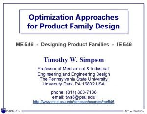 Product family design
