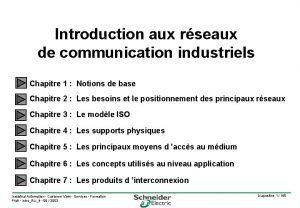 Introduction aux rseaux de communication industriels Chapitre 1