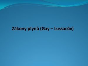 Gay lussacův zákon