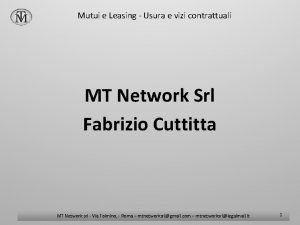 Mutui e Leasing Usura e vizi contrattuali MT