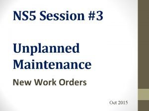 Ns5 maintenance system