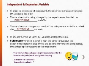 Independent variable vs dependent variable graph