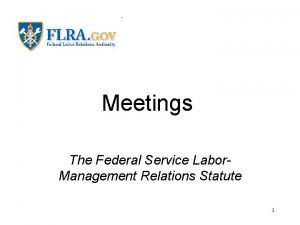 Meetings The Federal Service Labor Management Relations Statute