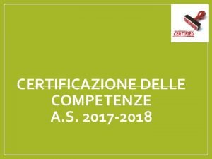 Certificato delle competenze compilato