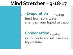 Mind Stretcher 9 18 17 Evaporation 1 using