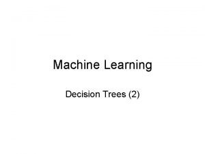 Machine Learning Decision Trees 2 Beispiel Wiederholung Beispiel