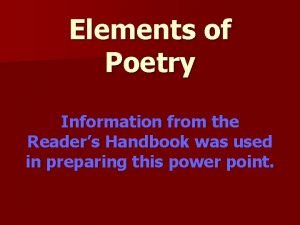 Information about poetry