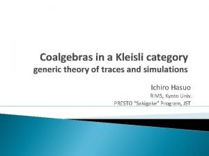 Coalgebras in a Kleisli category generic theory of
