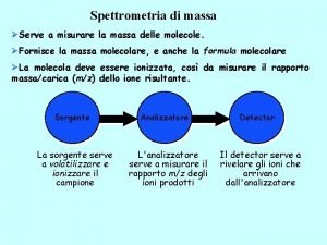 Spettrometria di massa Serve a misurare la massa