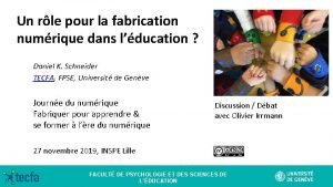 Un rle pour la fabrication numrique dans lducation