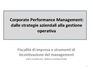 Corporate management performance