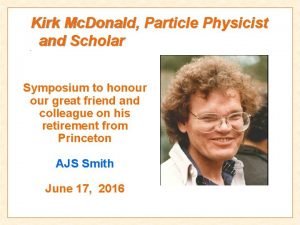 Kirk mcdonald physics
