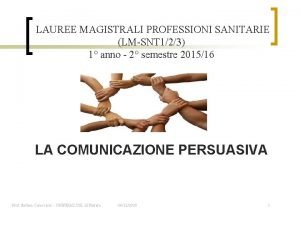 LAUREE MAGISTRALI PROFESSIONI SANITARIE LMSNT 123 1 anno