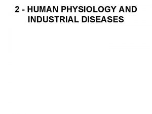 2 HUMAN PHYSIOLOGY AND INDUSTRIAL DISEASES SKIN Skin