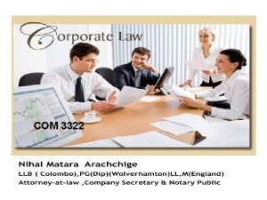 CORPORATE LAW COM 3322 Additional Readings The Companies