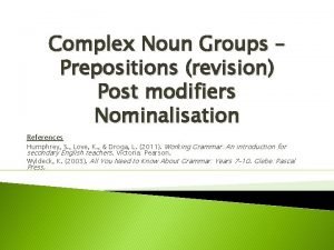 Complex noun groups
