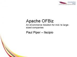 Apache ofbiz ecommerce