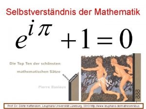 Selbstverstndnis der Mathematik 1 Prof Dr Drte Haftendorn