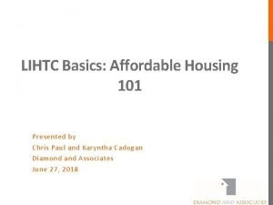 Affordable housing finance 101