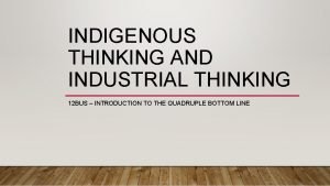 Indigenous thinking in business