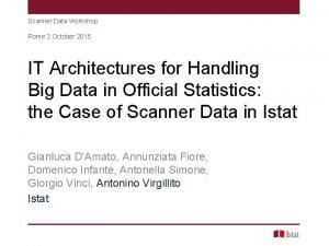 Scanner Data Workshop Rome 2 October 2015 IT