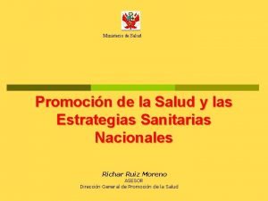 Ministerio de Salud Promocin de la Salud y