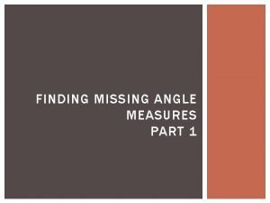 How to find a missing angle