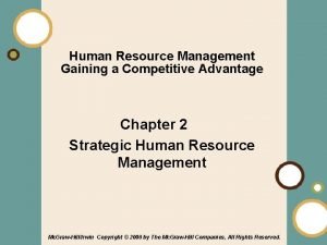 Human resource management: gaining a competitive advantage
