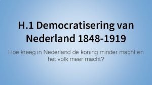 Democratisering van nederland