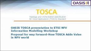 Tosca cloud orchestration