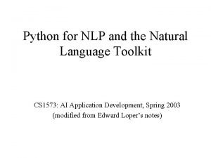 Nlp toolkit python