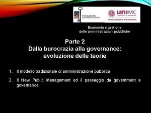 Economia e gestione delle amministrazioni pubbliche Parte 2