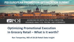 Promotional forecasting in the grocery retail business