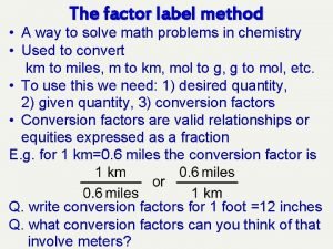 Factor labeling