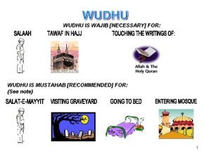 WUDHU IS WAJIB NECESSARY FOR WUDHU IS MUSTAHAB