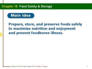 Food safety and storage chapter 19