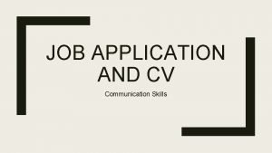 Job application communication skills resume
