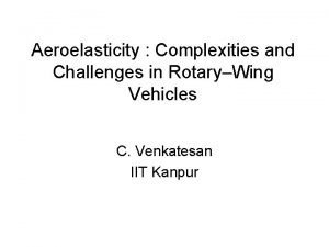 Aeroelasticity Complexities and Challenges in RotaryWing Vehicles C