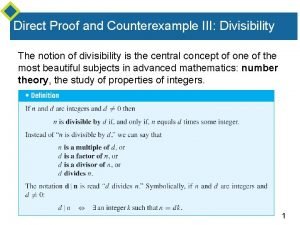 Direct proof divisibility