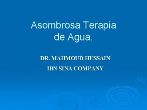 Asombrosa Terapia de Agua DR MAHMOUD HUSSAIN IBN