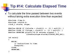 Elapsed time