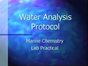 Marine chemistry analysis labs